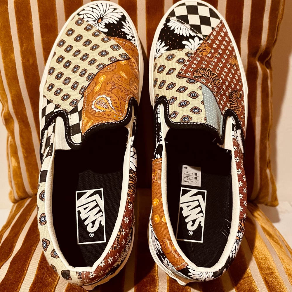 Brand New Vans Classic Tiger Patchwork Slip-Ons